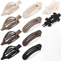 Mattiertes Haarklammern-Set mit Blatt-Clip, Oval-Clip und Blumen-Haarnadeln in Erdtönen - Stil F / 10er Pack