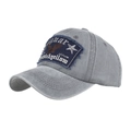 Berretto da baseball grigio vintage con toppa aquila invecchiata e ricamo di stelle - Regolabile / Grigio