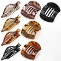 Set minimalistischer Haarklammern in Leopardenmuster und mattem Schwarz-Finish - Stil F / 8er Set