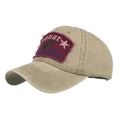 Khaki washed cotton baseball cap featuring an eagle patch with stars and Jaguar embroidery - Adjustable / Khaki