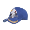 Navy blue baseball cap with bald eagle embroidery and Native Pride text on a white background - Blue
