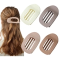 Mattierte Haarklammern im 4er-Set in Erdtönen mit hohlem ovalem Design für Damen - Matte ovale Haarklammer (Stil A) / 4er-Set