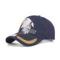 Navy blue baseball cap with Native Pride eagle embroidery and gold laurel on the brim - Navy Blue