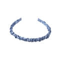 Chic blue satin headband with elegant pleated design for women fashion - Satin Ruched - Dark Blue