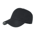 Classic minimalist black cotton twill baseball cap with curved brim and 6-panel crown - Adjustable / Black