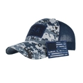 Tactical Trucker Cap in blau-grauem Digital-Camo mit USA-Patch und atmungsaktivem Netzstoff - Verstellbar / Marineblau