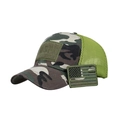 Jungle-Camo-Trucker-Cap mit neongrünem Netzrücken und USA-Stickerei-Patch - Verstellbar / Armeegrün