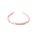 Chic light pink pleated satin headband with elegant ruching texture for women - Satin Ruched - Apricot Pink