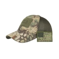 Taktische Tarn-Basecap mit USA-Patch und atmungsaktivem Mesh-Rücken in Olivgrün - Verstellbar / Grünes Python Camo