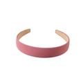 Minimalist fabric headband in dusty rose pink with non-slip lining for women - Solid Color - Watermelon Red