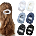 Matte und glänzende Haarklammern im Set in sechs verschiedenen Farben für dickes Haar - Hohle ovale Haarklammer (Stil M) / 6er Set