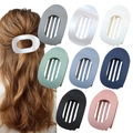 8er-Pack große matte hohle ovale Haarklammern in verschiedenen eleganten Morandi-Farben - Hohle ovale Haarklammer (Stil A) / 8er Set