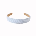 Chic light blue and white gingham checked headband with a non-slip lining - Small Plaid - Blue