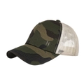 Camouflage Baseballkappe mit weißem Netzrücken und H-Stickerei-Detail - Camouflage