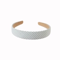 Elegant green and white checkered headband with soft light brown anti-slip velvet lining - Small Plaid - Green