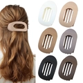 6er-Set matte Haarklammern in Weiß, Khaki und Schwarz für dickes Haar geeignet - Stil C (Ovale Klammer) / 6-Teiliges Set (Unverpackt) / Morandi Mehrfarbenkombination