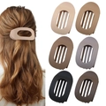 Set aus matten ovalen Haarklammern in sechs neutralen Erdtönen für dickes Haar - Stil A (Ovale Klammer) / 6-Teiliges Set (Unverpackt) / Erdton-Kollektion