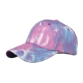 Bunt Batik Baseballkappe in Rosa, Blau und Violett für Damen und Herren Freizeit - Verstellbar / Blau/Lila