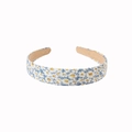 Slim floral headband for women in light blue fabric with delicate white daisy patterns - Daisy - Light Blue