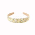 Floral print headband with yellow and white daisies on a soft fabric flexible base - Daisy - Yellow