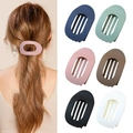 Set mit 6 matten Haarklammern in verschiedenen Farben und minimalistischem Hohl-Design - Stil E (Ovale Klammer) / 6-Teiliges Set (Unverpackt) / Mehrfarben-Kombination