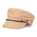 Khaki Baskenmütze aus Polyester-Baumwolle mit Stoffstruktur und glitzernder Zierschnalle - Einheitsgröße / Khaki