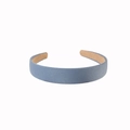Minimalist grey-blue fabric headband with a matte suede texture and anti-slip lining - Solid Blue