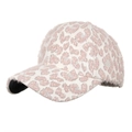 Cappellino da baseball in peluche con stampa leopardata rosa e bianca - Rosa