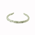 Elegant light green ruched satin headband for women with a glossy finish and pleated texture - Satin Ruched - Green