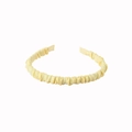 Pale yellow pleated headband with a satiny ruffled texture and comfortable non-slip design - Satin Ruched - Yellow