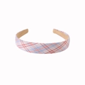 Plaid pattern fabric headband featuring light blue and pink checkered style design - Large Plaid - Pink Blue