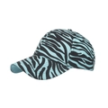 Cappellino da baseball alla moda con motivo zebrato azzurro e nero e struttura sei pannelli - Blu