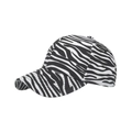 Cappellino da baseball outdoor con stampa zebra bianca e nera su tessuto cotone - Bianco