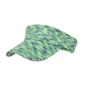 Visera de punto con diseño space-dye en rayas verde lima y azul vibrante - Verde