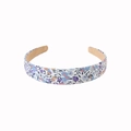 Chic blue and purple floral fabric headband with brown non-slip lining for women - Fruit - Purple