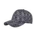 Berretto da baseball classico a righe bianco e nero melange con visiera curva - Regolabile / Nero