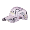 Pink satin baseball cap with floral prints and embroidery for a summer vacation look - Line Botanical Floral Print / Pink