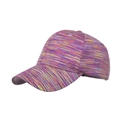 Casquette de baseball en coton à rayures arc-en-ciel avec broderie et design six pans - Réglable / Rose