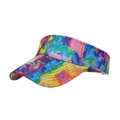 Regenbogen Batik Sonnenvisier mit breiter Krempe für sommerliche Outdoor Sportarten - Blau