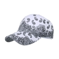 Berretto da baseball bianco con motivi paisley neri e classica visiera ricurva - Regolabile / Bianco