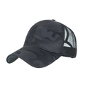 Zwart-grijze camouflage honkbalpet met ademend mesh en een gebogen klepontwerp - Verstelbaar / Zwart