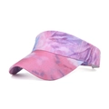 Stylischer Batik-Sonnenhut mit offener Krone in Pastellfarben und gebogener Krempe - Rosa