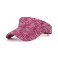 Women's sport sun visor hat in rose pink and white melange knit fabric - Rose Red