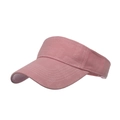 Pink sun visor hat with repeated SPORT embossed text and twill fabric texture - Pink