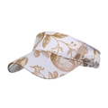 Cappello a visiera parasole bianco con stampa floreale dorata stile vintage - Stampa Floreale Botanica Vintage / Bianco