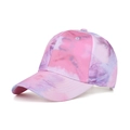 Rosa und lila Batik-Baseballkappe mit sechs-Panel-Struktur und verstärktem Schirm - Verstellbar / Rosa