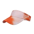 Orange and white tie-dye open top sun hat with durable canvas fabric and reinforced stitching - Orange