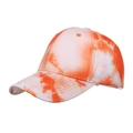 Stylish orange and white tie-dye baseball cap with curved brim and 6-panel structure - Adjustable / Orange