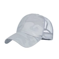 Casquette de baseball camouflage gris clair avec maille respirante sur fond blanc - Réglable / Gris