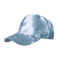 Stylish tie-dye baseball cap in blue and white breathable canvas with embroidered details - Adjustable / Gray